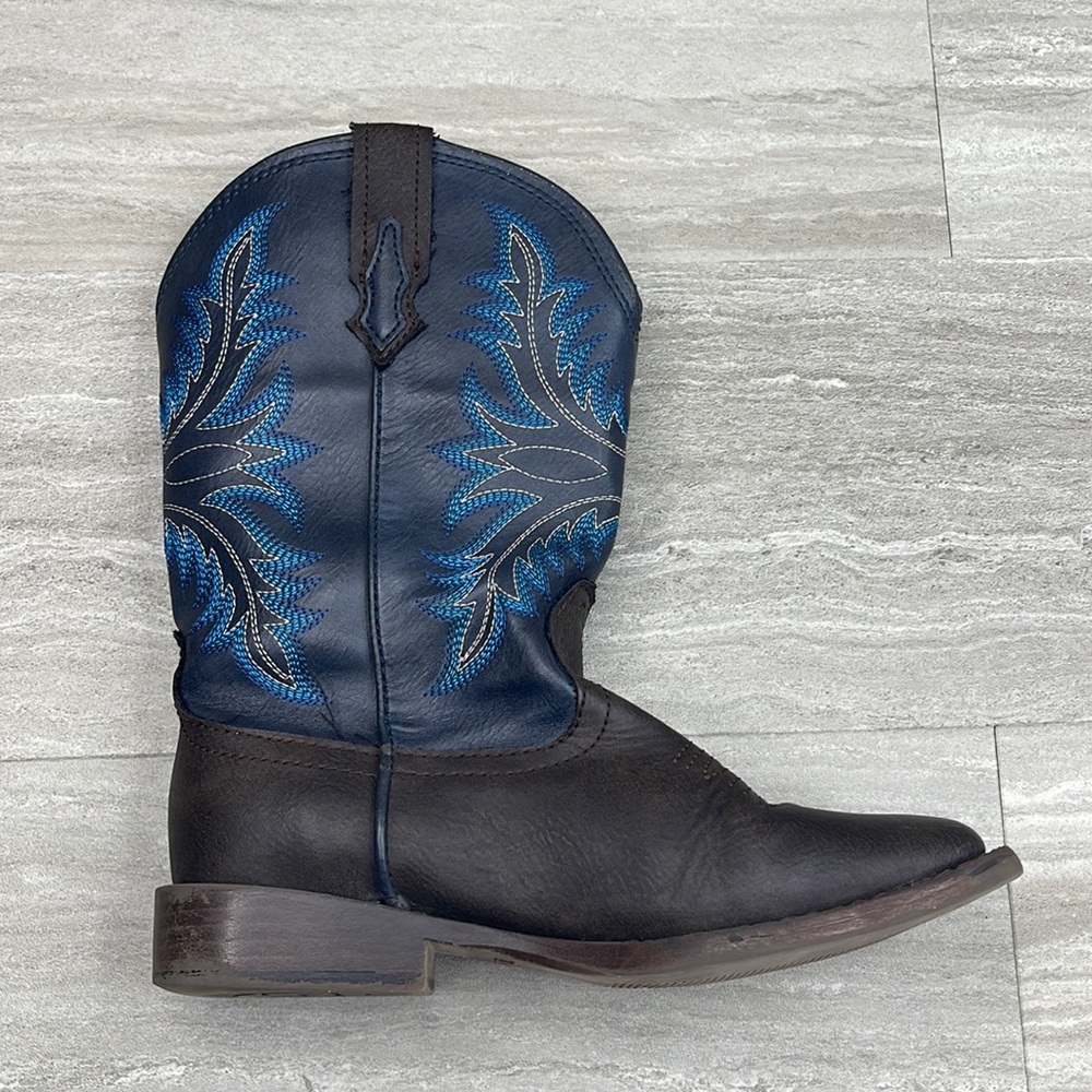 Roper Billy Square Toe Cowboy Boots Kids Size 1 - Picture 5 of 10